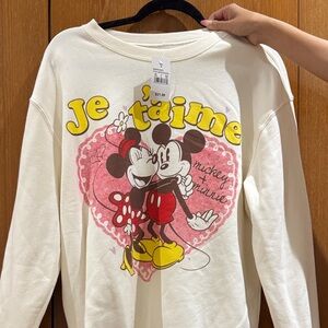 Disney Mickey & Minnie Women’s Sweatshirt - Cream